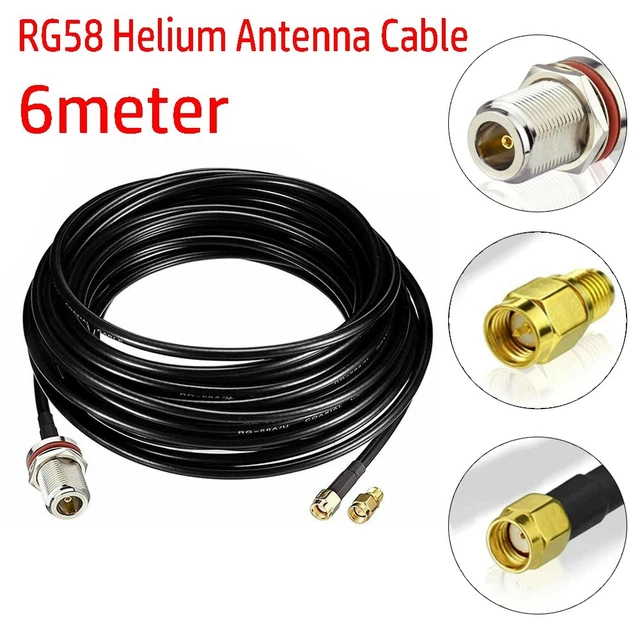RG58 Helium Antenne Câble 6metres Fit for Rak Bobcat,Syncrob.it,Sensecap Etc