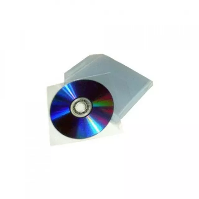 200 Bustine Per CD e DVD Trasparenti In Plastica pvc Con Aletta Di Chiusura