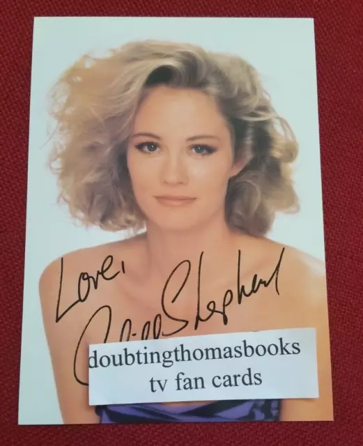 Cybill Shepherd   5 x7 Vintage Photo Tv Fan Cards , fac. signed Tamkin