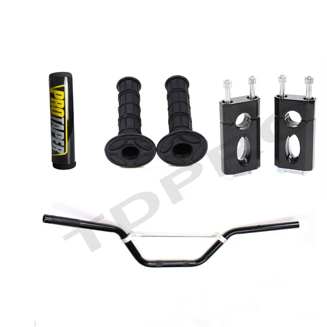 Universal 7/8" (22mm) Black Rubber Handlebar Grips For ATV, Dirt Bike, Motorcycle - Left & Right