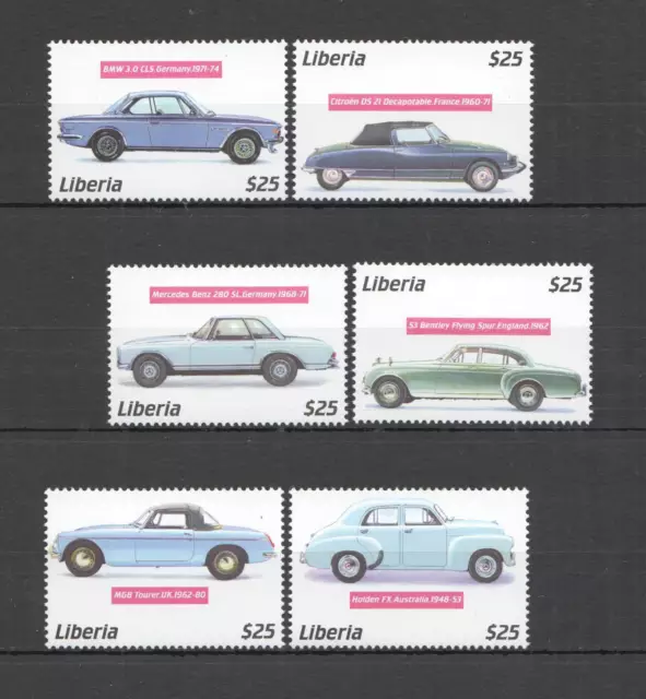 B0770 Liberia Transport History Cars Antique Automobiles 1Set Mnh