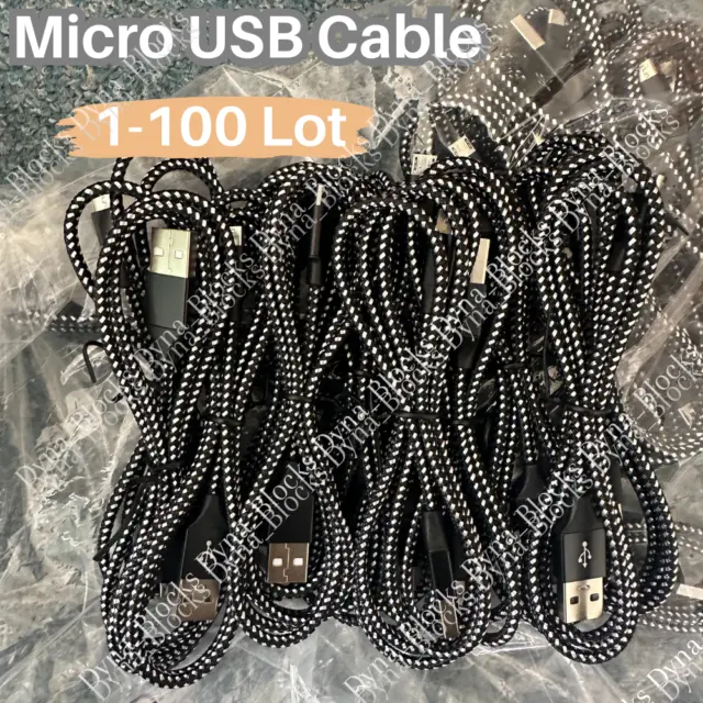 Micro USB Cable 3/6/10Ft Fast Charge Cord Lot For Samsung LG Android Charger
