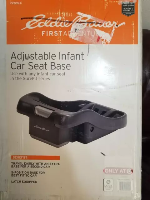 Eddie Bauer Adjustable Surefit Infant Car Seat Base - Black IC232BLK - New