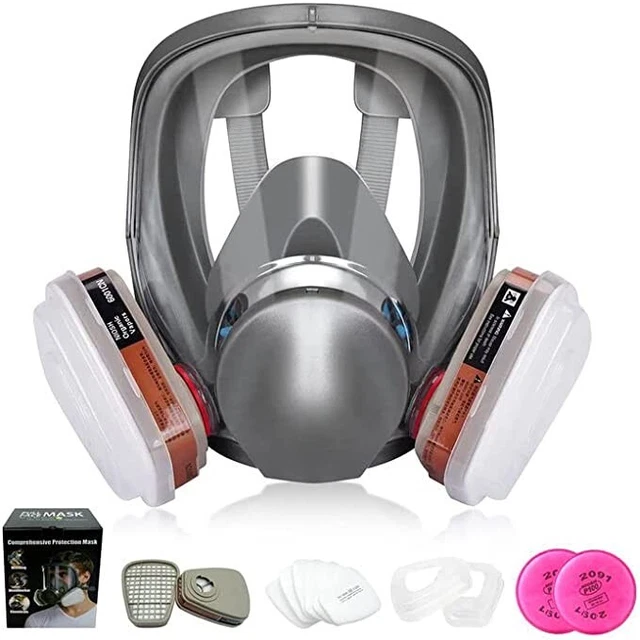 Full Face Respirator Mask with Filters, 17 In1 6800 Reusable Respirator Paint Sp