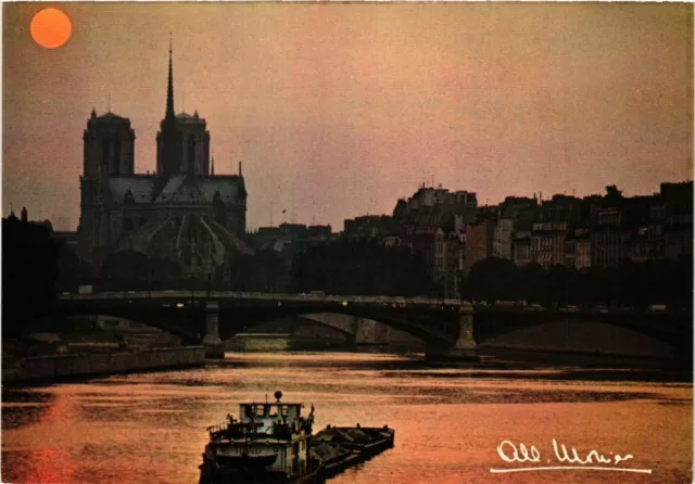 CPA MONIER ALBERT-Paris-Péniche sur la Seine Notre Dame (331655)