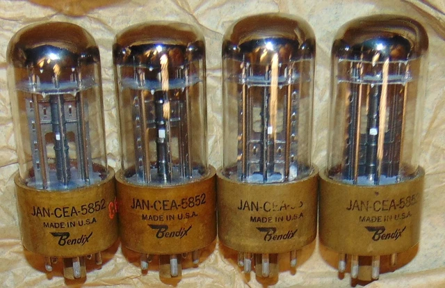 4 STÜCK BENDIX RARE NOS MATCH QUAD JAN CEA 5852 RÖHREN 4 GETTERS ...