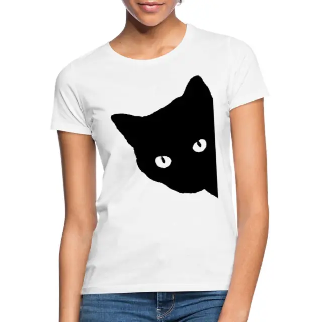 Katze Silhouette Katzenaugen Frauen T-Shirt