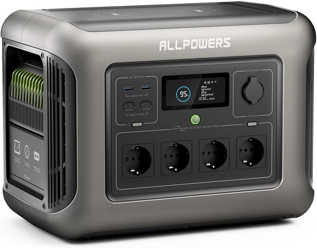 ALLPOWERS R1500 Station d'alimentation portable avec panneau solaire de 200 W, batterie LiFePO4