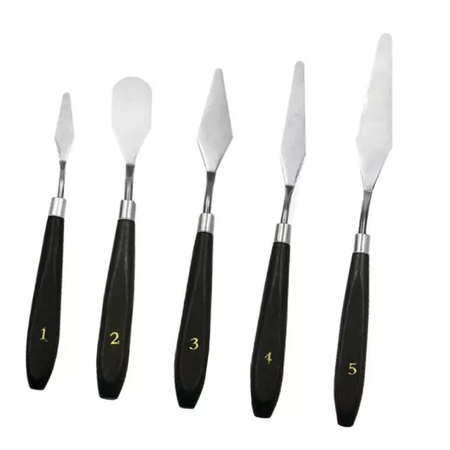 5pcs Paints Palette Knife Scraper Spatula Oil Acrylic Stainless Steel Art Tool