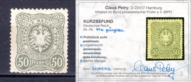 Deutsches Reich DR 1880 Mi 44a 44Ia ungebraucht geprüft Kurzbefund BPP ex 39-44