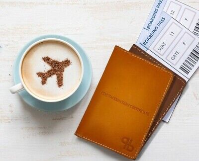 Smooth Leather Passport Holder Travel Wallet Case