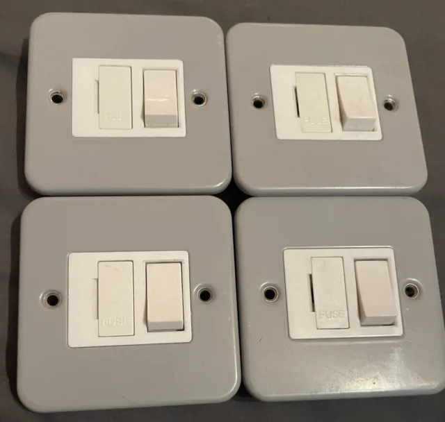4 x Crabtree BS 1363 13A Switched Spur Metal Clad Job lot Of 4