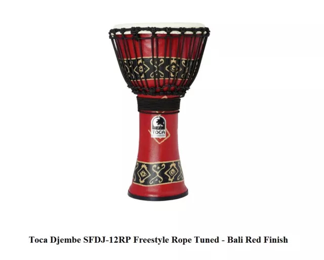 Toca Percussion TO803184 SFDJ-12RP Freestyle Rope Tuned Bali Red 12"