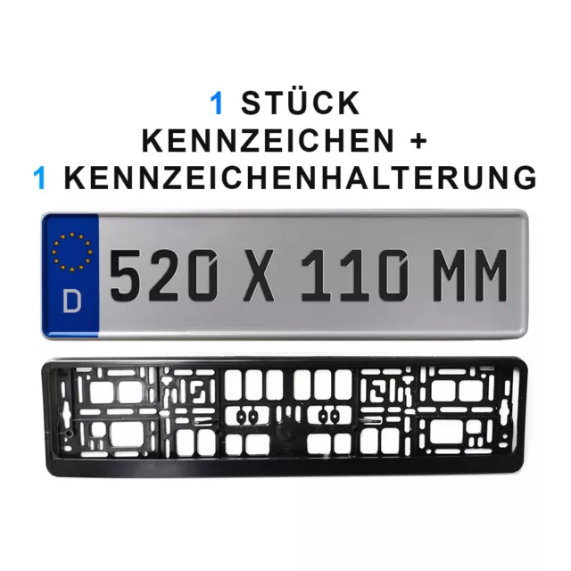 Kfz Kennzeichen-Halterung für Standard Kfz Kennzeichen 520 x 110 mm -  Zulassungsstelle