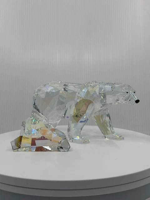 Swarovski Silver Crystal 2011 Siku Polar Bear & Plaque 1053154 Swarovski Silver Crystal 2011 Siku Polar Bear & Plaque 1053154