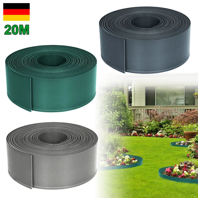EXCOLO Rasenkante Grün 9 M - 30 Cm Hoch, PET-Folie Aus Deutschland Für Beetumrandung