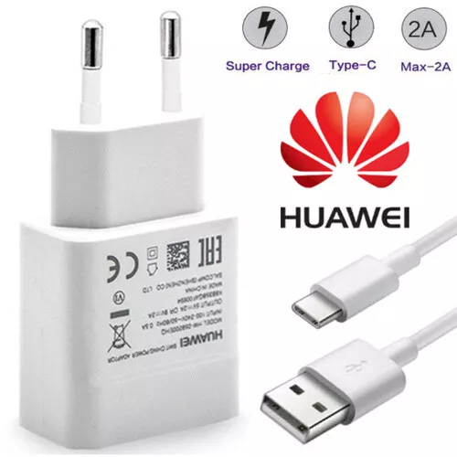 Huawei HW-059200EHQ Adaptateur Chargeur Rapide + USB Type-C pour Huawei P30 Lite