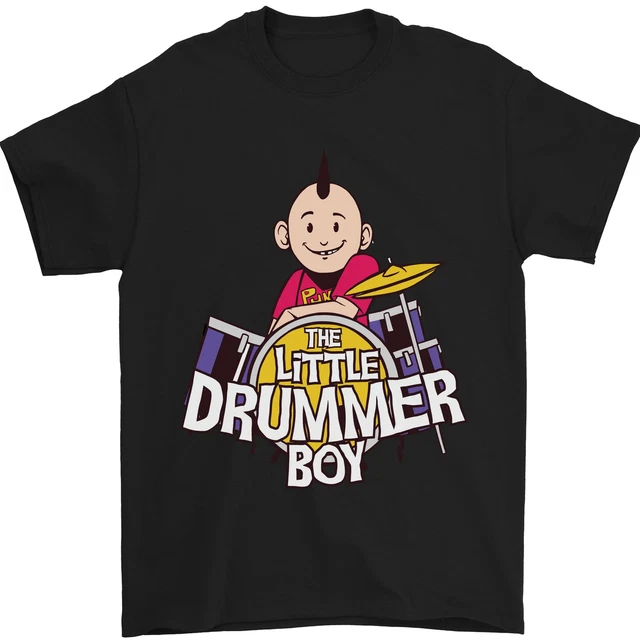 T-shirt da uomo The Little Drummer Boy divertente batteria cotone Gildan