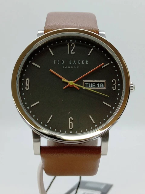 TED BAKER TE15196010 black dial analog day date quartz watch used