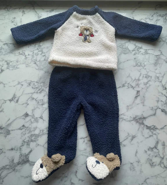 6 - 9 Month Baby Boy 2 pc Winter Bear Fleece Outfit-Set