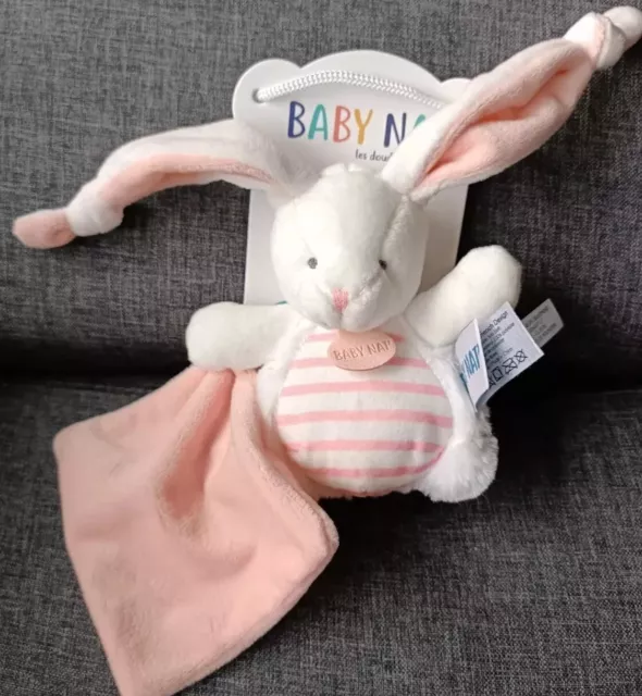 342🌟Doudou Lapin Rose Babynat Baby Nat'  Collection Les Tendres Lapin Pantin