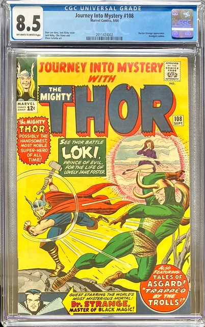 THOR (JOURNEY INTO MYSTERY) 108 CGC 8.5 CLASSIC THOR vs LOKI COVER!