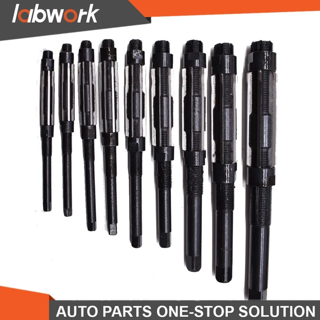 Labwork Hand Reamers Adjustable A-I, H4-H12, 15/32" To 1-3/16", HSS 9 Pcs/Set