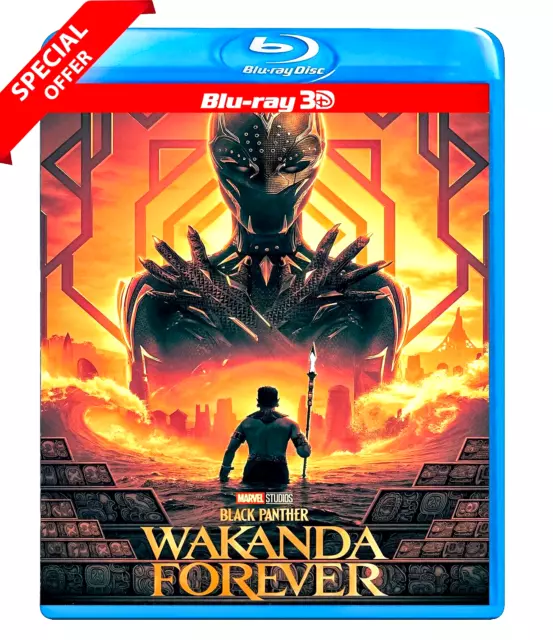 3D Black Panther: Wakanda Forever Blu-Ray movie (Disc + Slipcover) without Slip