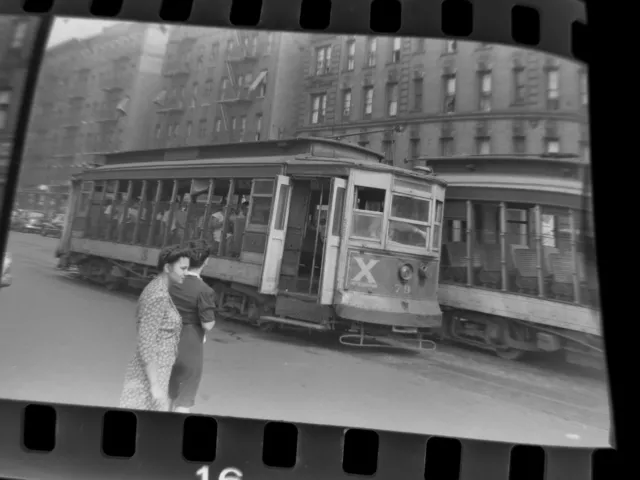 Great ORIG 1946 TARS Subway New York City NYC Trolley Film Photo Negative Bronx