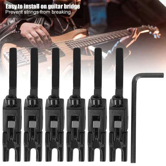 6X ELECTRIC GUITAR Bridge Saddle Tremolo String Lock Zinc Alloy Wrench ...