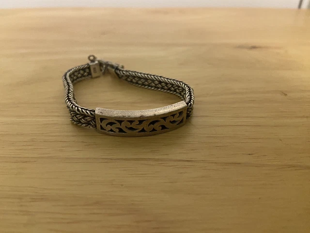 Lois Hill Woven Sterling Silver Bracelet, 7 Inches, Slight Damage SEE PICS Lois Hill Woven Sterling Silver Bracelet, 7 Inches, Slight Damage SEE PICS