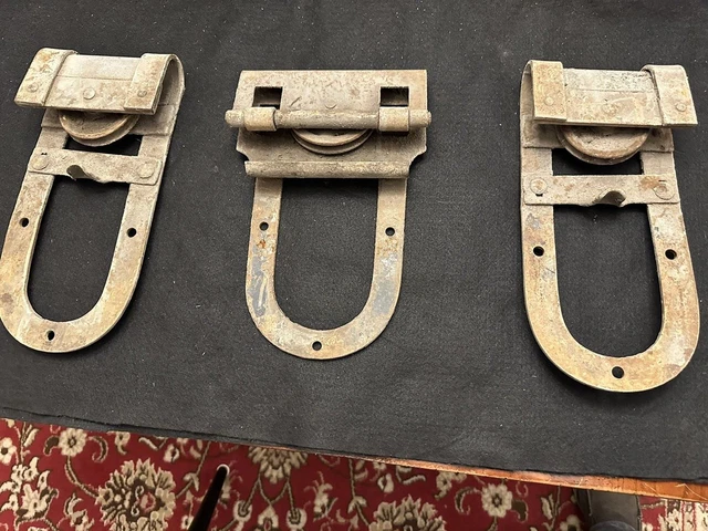 Three Antique Barn Door Rollers