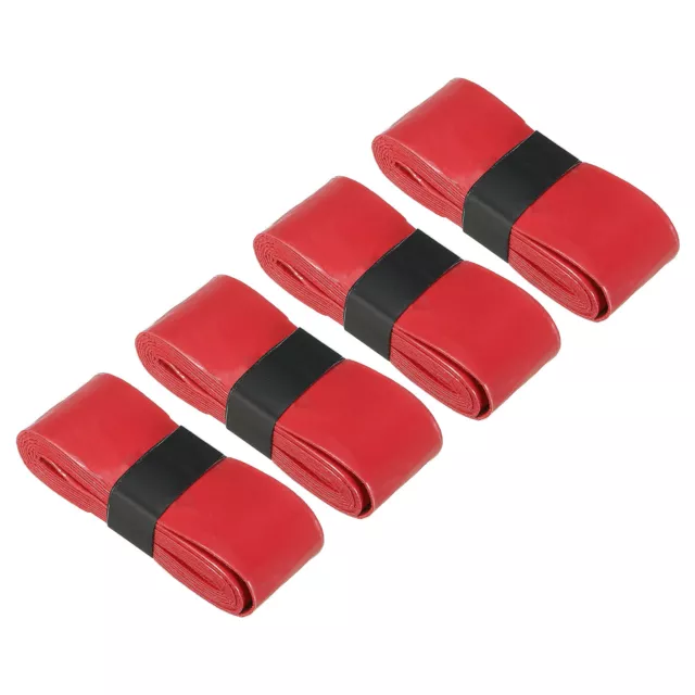 4Pcs Anti Slip Sweatband Absorbent PU Tennis Badminton Racket Grip Tape Red