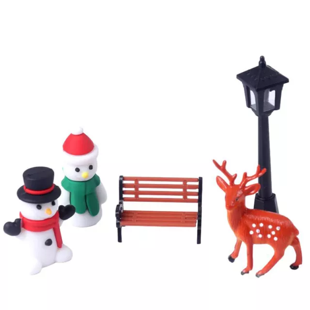 5 pz/set 1:12 casa delle bambole miniatura scena neve modello pupazzo di neve decorazione regalo di Natale