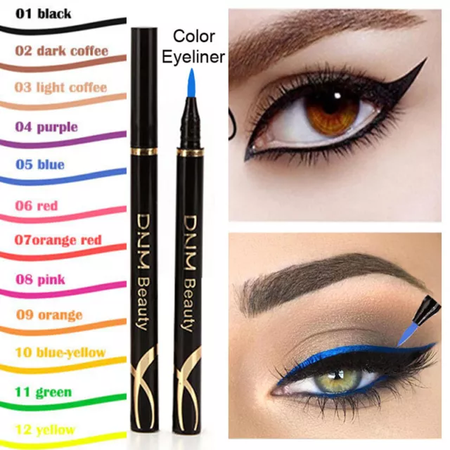 Dnm 12 Farben Eyeliner Wasserfest Langhaltend Liquid Stift Lidstrich Makeup T ,