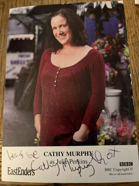 BBC EastEnders Hand Signed Cast Card Cathy Murphy as Julie Perkins Autograph