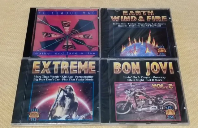 Kleine Fleetwood Mac, Earth, Wind & Fire, Extreme und Bon Jovi live CD Sammlung