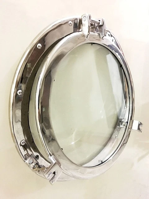 20 " Canal Bateau Hublot Fenêtre Nickel Fini ~ Mural Fenêtre Verre Hublot