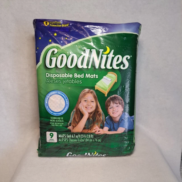 GoodNights Disposable Bed Mats for Bed Protection- 2.4’x2.8’ - 9 Count 