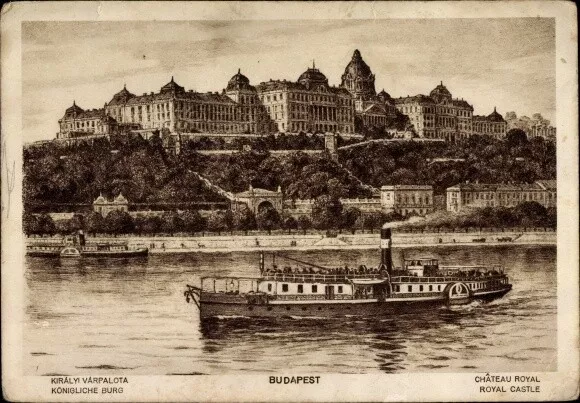 Ak Budapest Ungarn, Königliche Burg, Salondampfer - 2993486