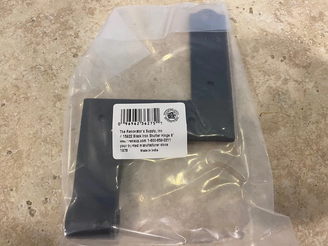 Black Wrought Iron Shutter Lift Off Pintle Hinges 6 1/2" L Colonial Pin Hinges
