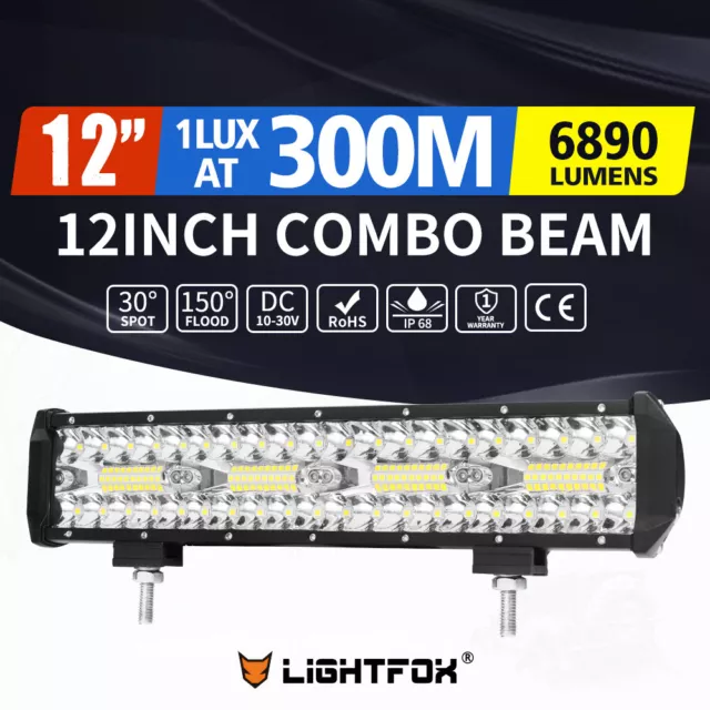 Lightfox 12inch Osram LED Light Bar Work Driving Lamp Combo Offroad 4WD Truck