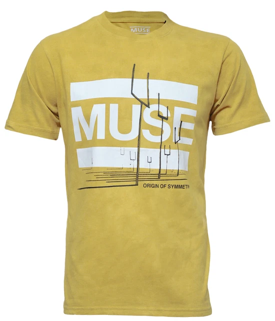 Maglietta Ufficiale MUSE Origin Of Symmetry - Unisex Arancia Giallo Mineral Wash
