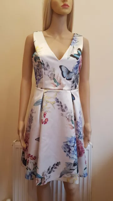 BNWT LIPSY GEORGINA Floral Butterfly Print V Neck Skater Dress