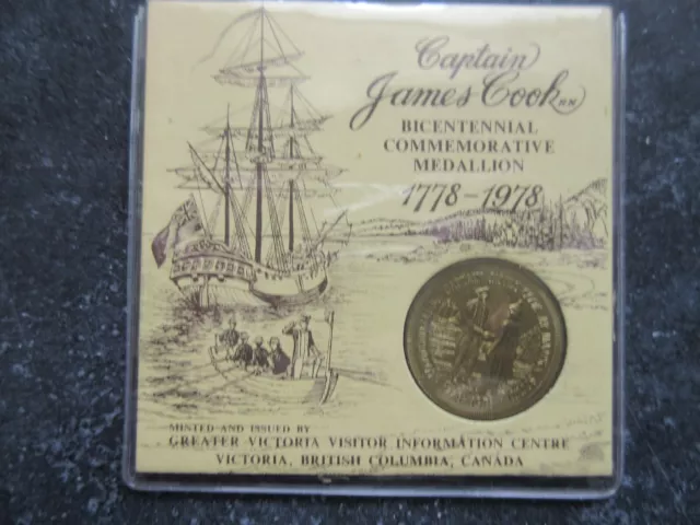 1978 Victoria BC British Columbia Captain James Cook Commemorative Medallion