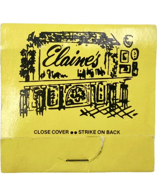 New Iconic Elaine's Bar & Restaurant New York City NYC Matches