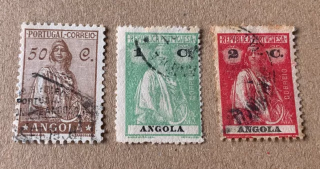 Angola portoghese - 3 francobolli usati