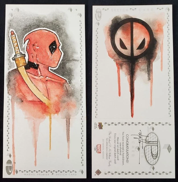 Deadpool 2017 Marvel Premier Triple Panel Sketch Card by Caleb King X-Men Deadpool 2017 Marvel Premier Triple Panel Sketch Card by Caleb King X-Men