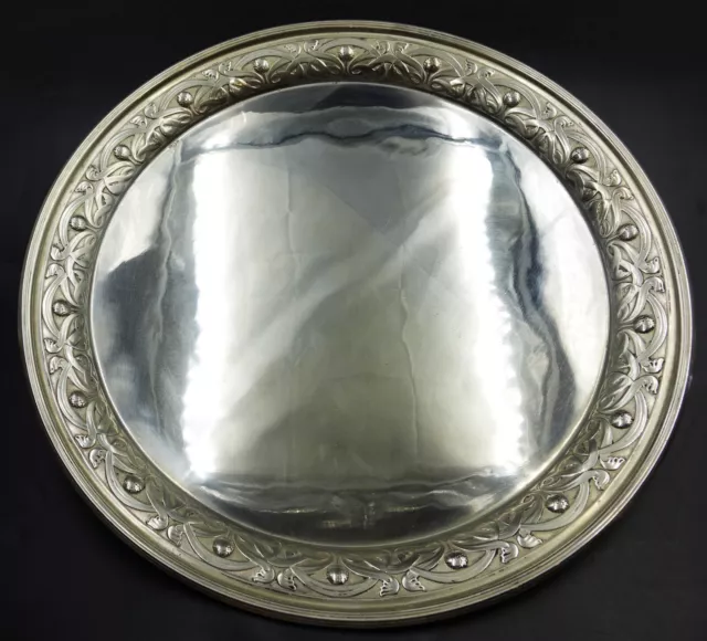 WONDERFUL GERMAN ART NOUVEAU WMF Silverplate Rounded Waiter Salver Tray ca 1890