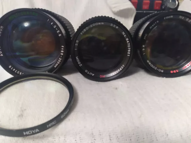 Budget lot 3 MD/MNT lenses. Sears 4-5.6 60-300mm, Albinar & JC Penney 3.9 80-200